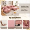 118" Velvet U-Shaped Cloud Modular Sectional Sofa with 2 Ottomans & Bolster Pillows, Comfy Deep Seat Couch for Living Room, No Tools Needed - 3 of 4