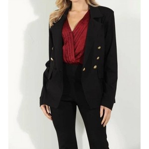 Women's Double Breasted Blazer with Gold Buttons - Veronica M - 1 of 2