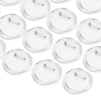 Juvale 36 Pack DIY Buttons for All Occasions, Clear Acrylic Pins Badges for Crafts, 2.25 in