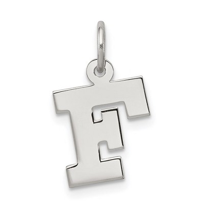 Black Bow Jewelry Sterling Silver, Amanda Collection Small Block Style Initial F Pendant