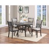 TiramisuBest 59x43 In Expandable Oval Dining Table for Farmhouse Kitchen, with Removable Leaf, Trestle X - Shaped Base, and White Oak Finish in White - 3 of 4