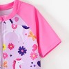 PATPAT Girls Swimsuit Short Sleeve Rashguard One Piece Swimwear Zipper Bathing Suit (Age 2-14) - 4 of 4