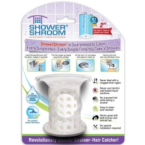 ShowerShroom (White) The 2" Hair Catcher That Prevents Clogged Shower Drains from TubShroom - 1 of 4