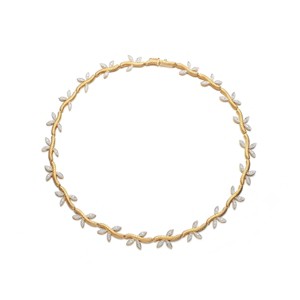 Guili Gold Plated Cubic Zirconia Silver Leaf Necklace - 1 of 2