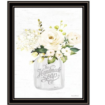 HomeRoots Bathroom Flower Ja Black Framed Print Bathroom Wall Art