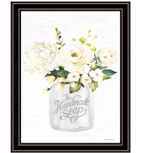 HomeRoots Bathroom Flower Ja Black Framed Print Bathroom Wall Art - 1 of 3