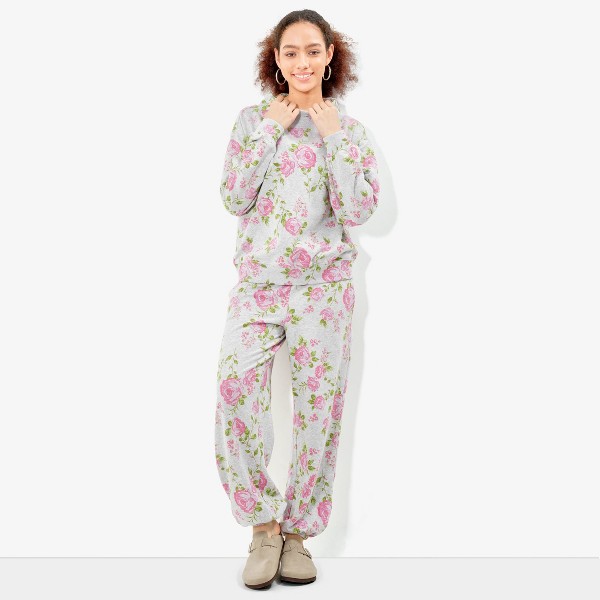Pantalones jogger de pierna relajada para mujer - Wild Fable™ gris floral 4