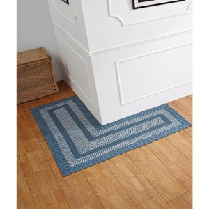 Newport Braid Collection 100% Polypropylene Stripe Pattern Reversible Indoor Utility Rug - Better Trends - 1 of 3