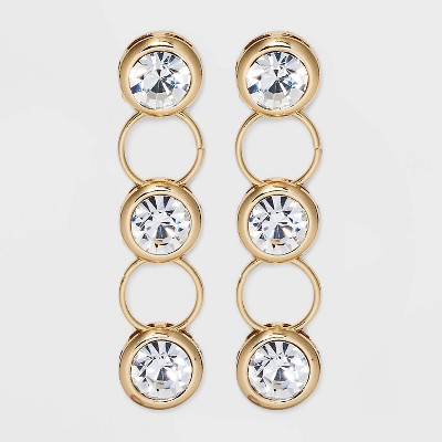 Round Crystal Drop Earrings - A New Day™ Gold : Target