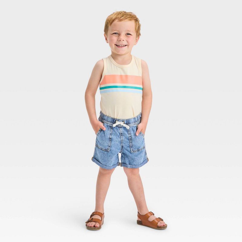 Toddler Boys&#39; Iris Wash Carpenter Style Pull-On Denim Shorts - Cat &#38; Jack&#8482; Light Wash, 4 of 5