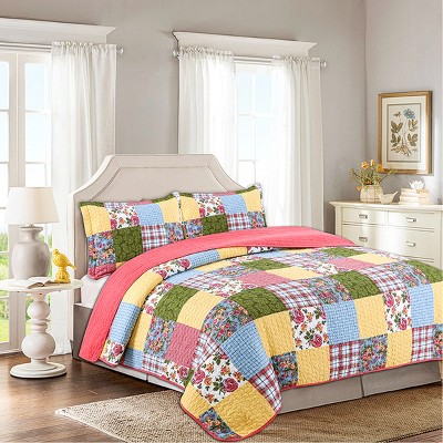 Checkered Pattern 3-Piece Comforter Set, Queen Size – Includes 1 Soft Lightweight Comforter and 2 Matching Pillowcases, Modern Bedding