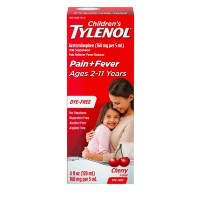 Children's Tylenol Dye-Free Pain + Fever Relief Liquid - Acetaminophen - Cherry - 4 fl oz