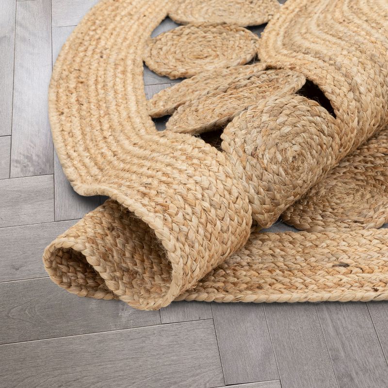 Well Woven Ellie Hand-Braided Geometric Jute Natural Area Rug, 6 of 10