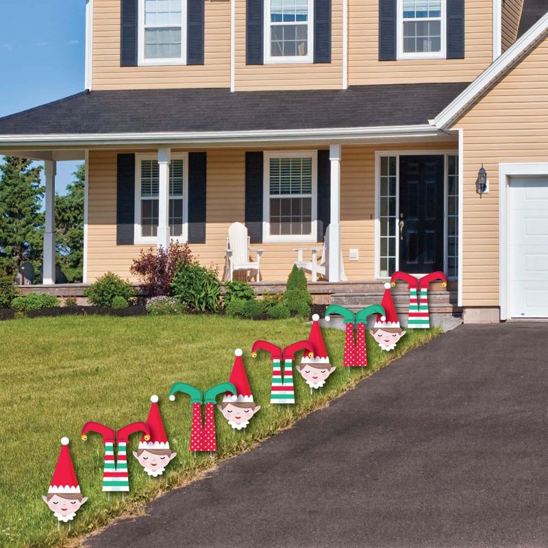 Big Dot of Happiness Elf Squad - Lawn Decorations - Outdoor Kids Elf Christmas and Birthday Party Yard Decorations - 10 Piece, 3 of 9