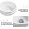 SEVOBAL Bathroom Sinks Round Diamond-Quilted Ceramic Vessel Sink No Faucet Hole with Drain for Compact Bathrooms, White, 19.1"*18"*9.3" - 2 of 4