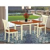 HomeStock 3-Piece Buttermilk and Cherry Finish Solid Wood Top Dining Table Set - 2 of 4