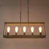 LNC Martin 5-Light 30.5" Farmhouse Rectangle Oversized Chandelier, Antique Brown Wood Grain and Brushed Gray - 2 of 4
