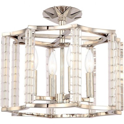 Crystorama Lighting Carson 4 - Light Flush Mount in  Polished Nickel