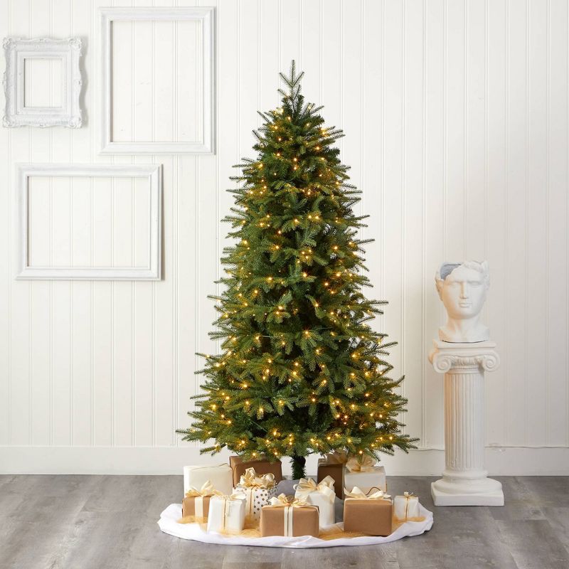 Nearly Natural Pre-Lit LED Vancouver Fir Artificial Christmas Tree Clear Lights, 5 of 9