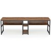 Resenkos Computer Desk, Office Desk, Study Desk,78.7" Two Person Desk, Computer Desk Double Workstation with Shelves,Rustic Brown - 3 of 3