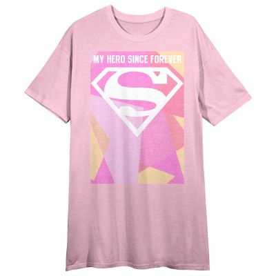 Superman Classic S Logo Women's Pink Heather Sleep Shirt