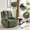 Power Lift Recliner Chair with Massage & Heat, Dual Motor Oversized, Steel Frame & Soft Fabric, 350lb Capacity - 4 of 4