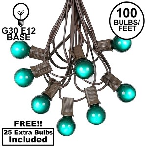 Novelty Lights 100 Feet G30 Globe Outdoor Patio String Lights, Brown Wire - 1 of 4