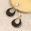 SOHI Women's Black Contrast Drop Earrings - 2 of 3