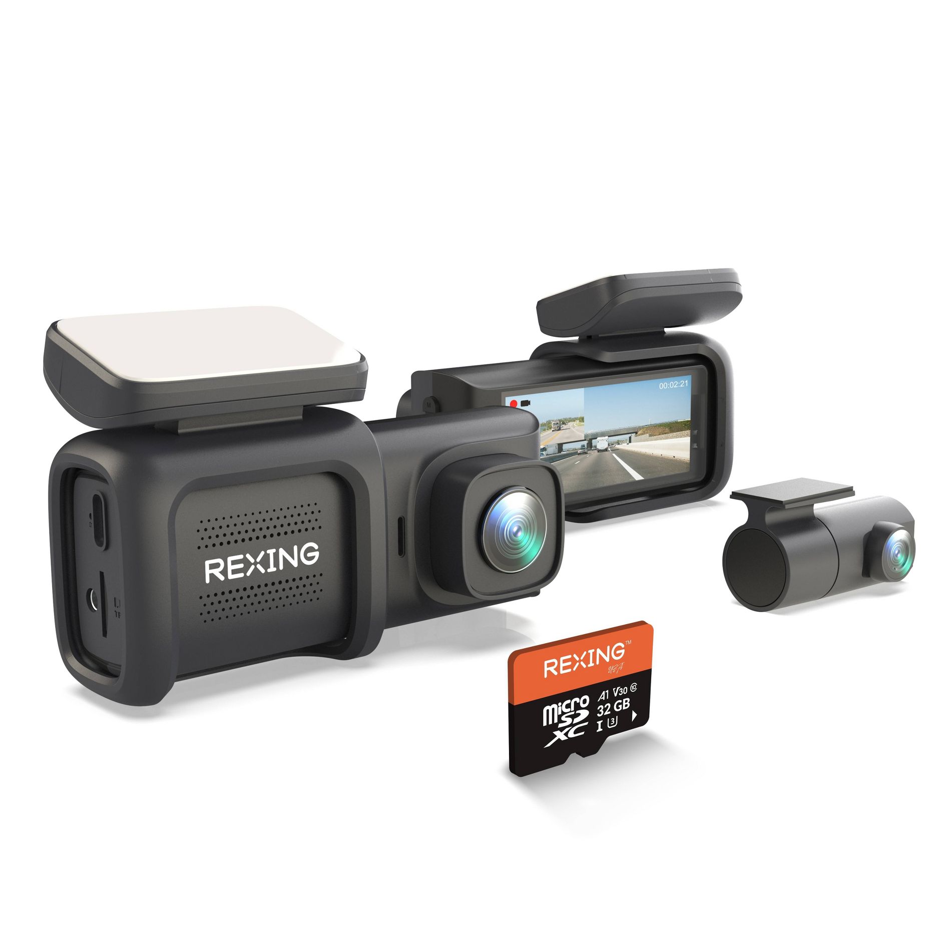 Rexing DT2 Dual Channel 1080p Front and Rear  Dash Cam