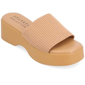 Journee Collection Womens Emani Tru Comfort Foam Platform Slip On Sandal