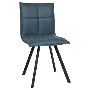 LeisureMod Wesley Modern Vegan Leather Dining Chair with Black Metal Legs - Durable and Easy to Clean, Perfect for Dining Rooms - 1 of 4