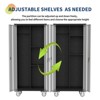 71 Inch Metal Storage Cabinet with Door, Lock and 4 Adjustable Shelves and Wheels for Garage, Office, Bedroom, Craft Room, - 4 of 4