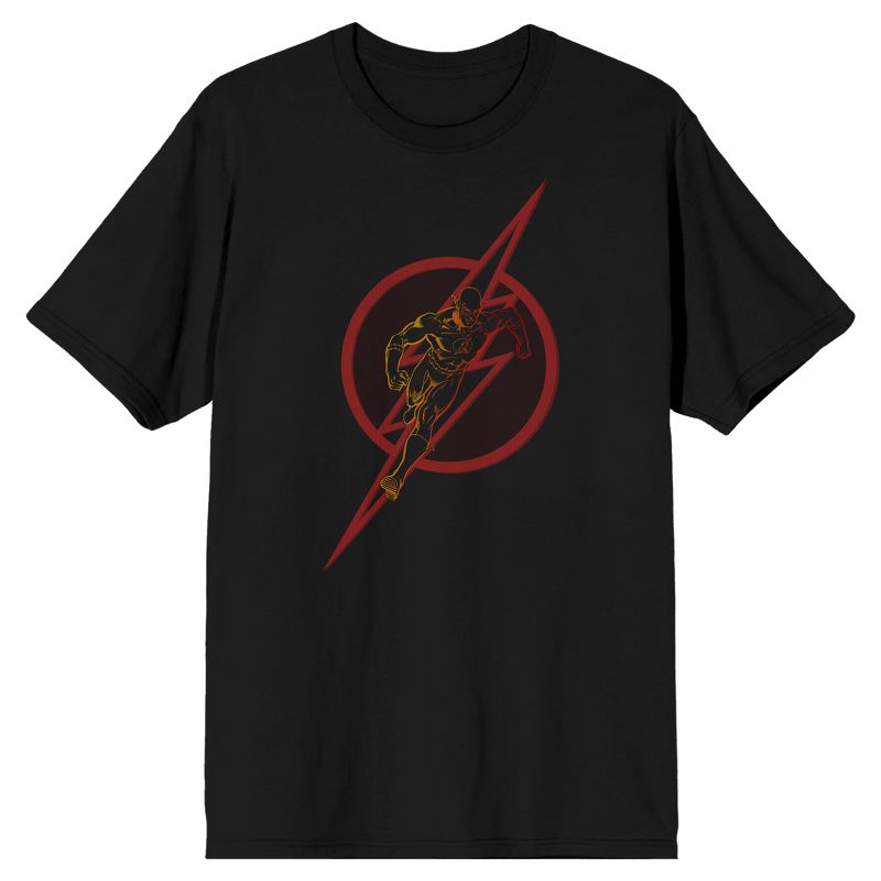 Flash Superhero Running Inside Logo Men's Black T-shirt, 1 of 2