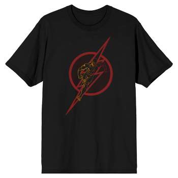 Flash Superhero Running Inside Logo Men's Black T-shirt
