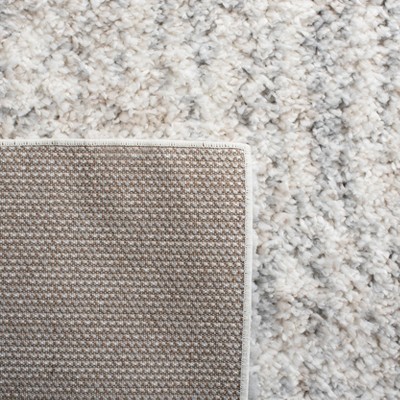Gray and Ivory Hand-Knotted Shag Area Rug