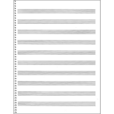 Music Sales Passantino Manuscript Paper Old #51, 12 Stave, 80 Pages, 9X12