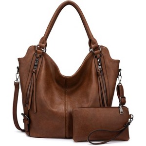 Tote Bag for Women PU Leather Shoulder Bags Fashion Hobo Bags with Adjustable Shoulder Strap - 1 of 4