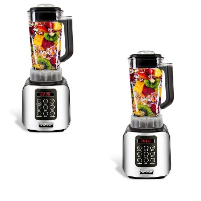 NutriChef Professional Home Kitchen 5 Speed Digital Countertop Blender w/ 1.70 Liter Container, Pulse Blend and Timer for Smoothies and Soup (2 Pack)