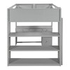 PAGED Twin Size Loft Bed with Desk, Modern Wooden Bed Frame with Open Shelves, Storage Drawer, Ladder and Guardrail for Bedroom - 4 of 4