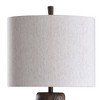 Casual Table Lamp Dark Brown - StyleCraft: Polyresin Body, Beige Shade, 3-Way Switch, UL Listed - 2 of 3