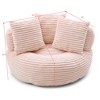 GDFStudio Helena Modern Corduroy Upholstered Bean Bag Chair with 3 Pillows - 3 of 4