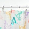 LunaLulinlk Kids Butterfly Shower Curtain with Hooks - 2 of 4