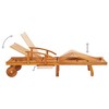 vidaXL Patio Sun Lounger with Table and Cushion Solid Acacia Wood - 3 of 4