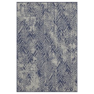 Outdoor Rugs for Living Rooms, Patios, Decks, Entryways, Camping, RV, Picnics, Three Sizes Available, Blue Herringbone Pattern - 1 of 1