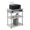 Breighton Home Designs2Go No Tools Printer Stand with Shelves in White Faux Marble - 3 of 4