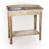 Alpine Corporation Tan Wooden Potting Bench with Drawer & Removable Metal Sink: All-Weather, 1-Year Warranty, Steel Hardware - 3 of 4