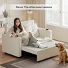 GYIIYUO 56.1" 3-in-1 Sofa Bed Sleeper Sofa Bed, Velvet Fabric Loveseat Sleeper Sofa for Living Room, Bedroom, Apartment and Small Space - 4 of 4