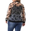 Agnes Orinda Women's Plus Size Bomber Mesh Sheer Floral Lace Long Sleeve Fashion Jackets - 4 of 4