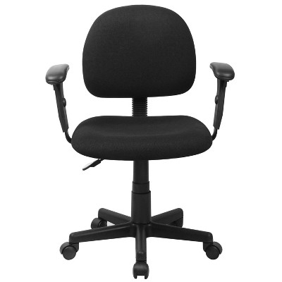 Ergonomic Black Fabric Task Chair with Adjustable Arms