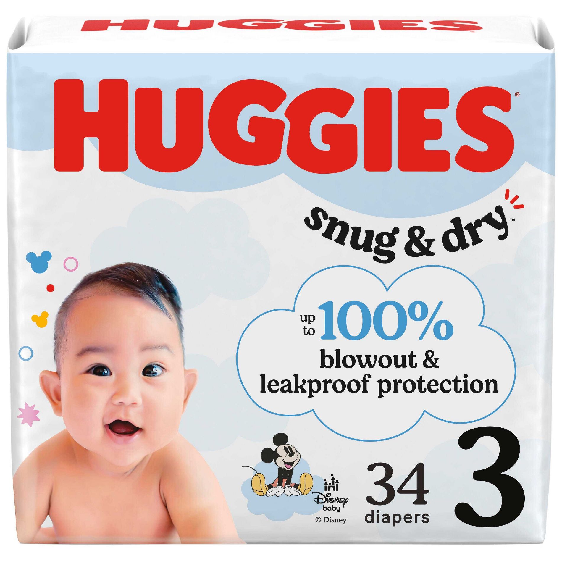 Huggies Snug & Dry Diapers - Size 3 - 34ct